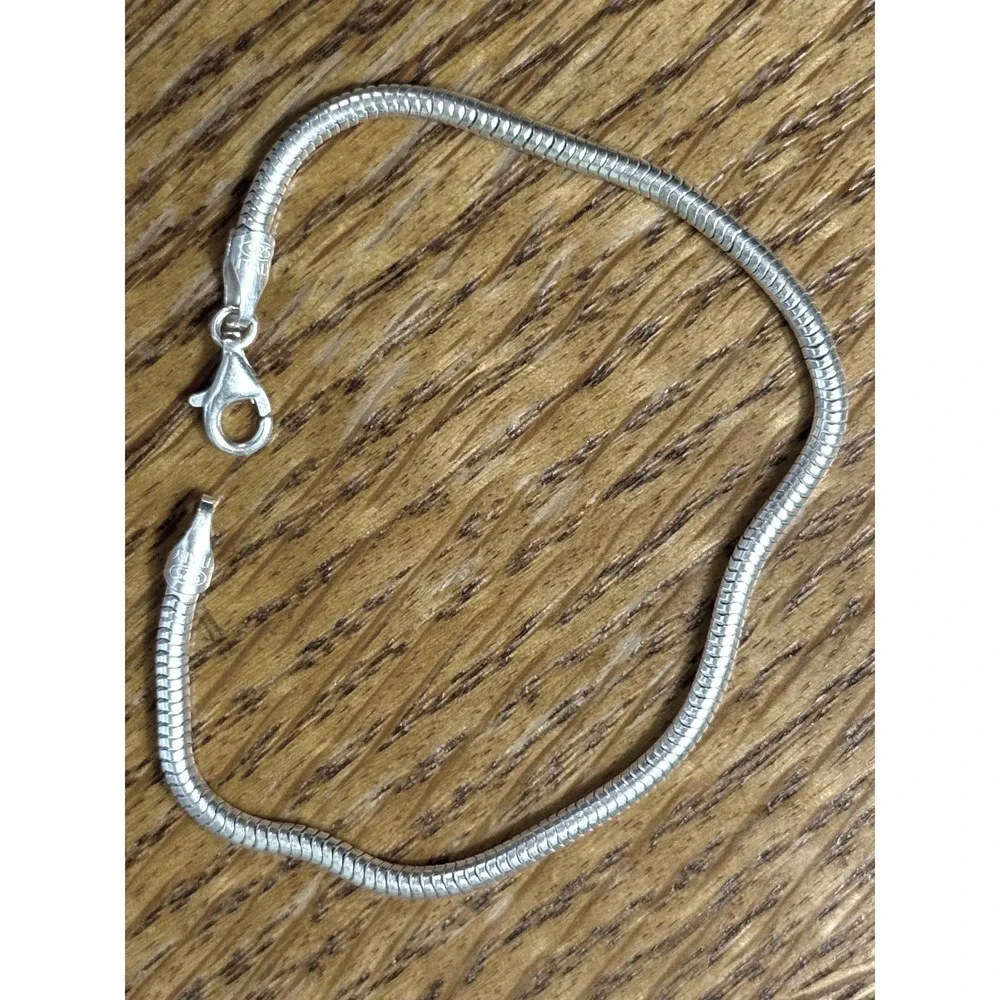 Italy 925 Sterling Silver Snake Chain Bracelet 7